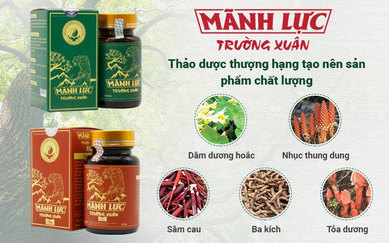 Mãnh lực thường xuân là bài thuốc trị xuất tinh sớm bằng Đông y nổi tiếng